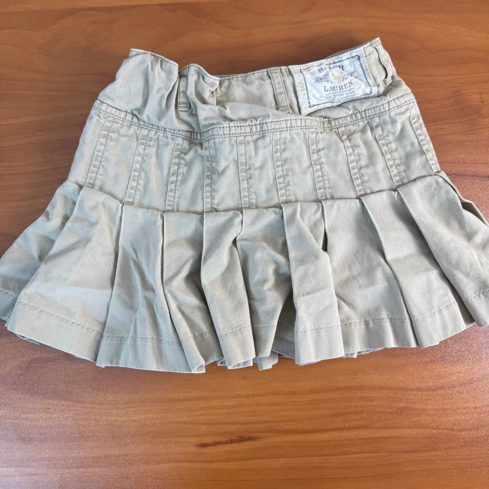 Ralph Lauren Kids Khaki Pleated Skirt Size 6 Cotton‎